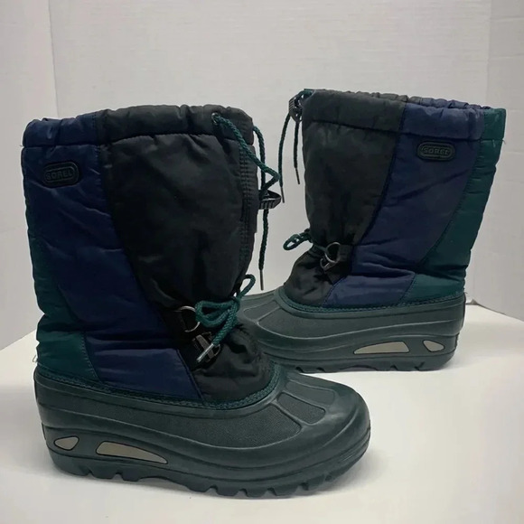 Sorel Boots Snow Waterproof Winter Felt Lined Lace Up Green Vintage Men's Size 6 - Picture 1 of 11